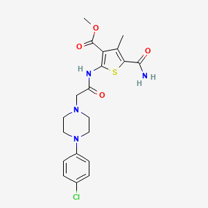 molecular formula C20H23ClN4O4S B4808104 methyl 5-(aminocarbonyl)-2-({[4-(4-chlorophenyl)-1-piperazinyl]acetyl}amino)-4-methyl-3-thiophenecarboxylate 
