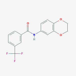 molecular formula C16H12F3NO3 B4808122 N-(2,3-dihydro-1,4-benzodioxin-6-yl)-3-(trifluoromethyl)benzamide 