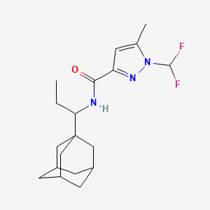 molecular formula C19H27F2N3O B4808291 N~3~-[1-(1-ADAMANTYL)PROPYL]-1-(DIFLUOROMETHYL)-5-METHYL-1H-PYRAZOLE-3-CARBOXAMIDE 