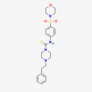 molecular formula C23H30N4O3S2 B4808459 N-[4-(4-morpholinylsulfonyl)phenyl]-4-(2-phenylethyl)-1-piperazinecarbothioamide 