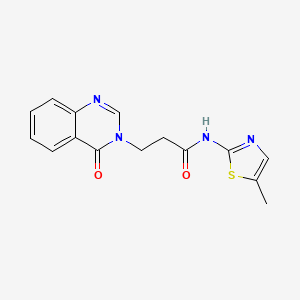 molecular formula C15H14N4O2S B4808464 N-(5-methyl-1,3-thiazol-2-yl)-3-(4-oxoquinazolin-3(4H)-yl)propanamide 