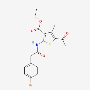 molecular formula C18H18BrNO4S B4808569 ethyl 5-acetyl-2-{[(4-bromophenyl)acetyl]amino}-4-methyl-3-thiophenecarboxylate 