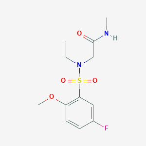 molecular formula C12H17FN2O4S B4808589 N~2~-ethyl-N~2~-[(5-fluoro-2-methoxyphenyl)sulfonyl]-N~1~-methylglycinamide 