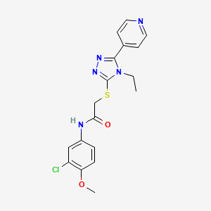 molecular formula C18H18ClN5O2S B4808674 N-(3-chloro-4-methoxyphenyl)-2-{[4-ethyl-5-(pyridin-4-yl)-4H-1,2,4-triazol-3-yl]sulfanyl}acetamide CAS No. 585553-73-7