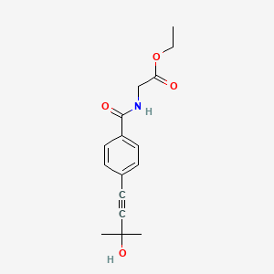 molecular formula C16H19NO4 B4808764 ethyl N-{[4-(3-hydroxy-3-methylbut-1-yn-1-yl)phenyl]carbonyl}glycinate 