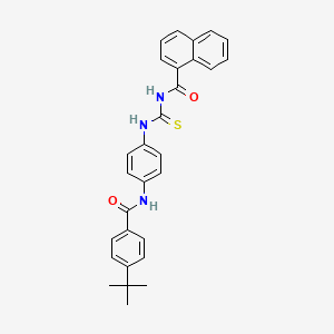 molecular formula C29H27N3O2S B4808800 N-[[4-[(4-tert-butylbenzoyl)amino]phenyl]carbamothioyl]naphthalene-1-carboxamide 