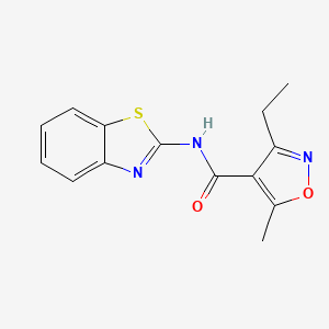molecular formula C14H13N3O2S B4808837 N-(1,3-benzothiazol-2-yl)-3-ethyl-5-methyl-1,2-oxazole-4-carboxamide 