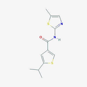 molecular formula C12H14N2OS2 B4808854 N-(5-METHYL-13-THIAZOL-2-YL)-5-(PROPAN-2-YL)THIOPHENE-3-CARBOXAMIDE 
