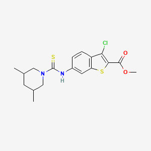 molecular formula C18H21ClN2O2S2 B4808994 Methyl 3-chloro-6-{[(3,5-dimethylpiperidin-1-yl)carbonothioyl]amino}-1-benzothiophene-2-carboxylate 