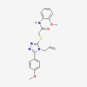 molecular formula C21H22N4O3S B4809018 N-(2-methoxyphenyl)-2-{[5-(4-methoxyphenyl)-4-(prop-2-en-1-yl)-4H-1,2,4-triazol-3-yl]sulfanyl}acetamide 
