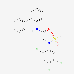 molecular formula C21H17Cl3N2O3S B4809068 N~1~-2-biphenylyl-N~2~-(methylsulfonyl)-N~2~-(2,4,5-trichlorophenyl)glycinamide 
