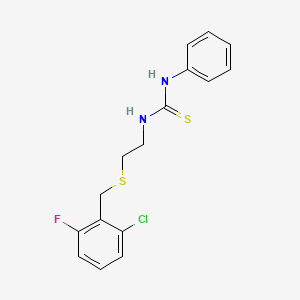 molecular formula C16H16ClFN2S2 B4809155 N-{2-[(2-chloro-6-fluorobenzyl)thio]ethyl}-N'-phenylthiourea 