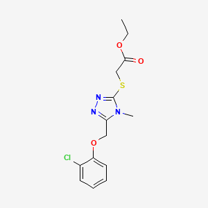 molecular formula C14H16ClN3O3S B4809214 ETHYL 2-({5-[(2-CHLOROPHENOXY)METHYL]-4-METHYL-4H-1,2,4-TRIAZOL-3-YL}SULFANYL)ACETATE 