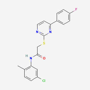 molecular formula C19H15ClFN3OS B4809257 N~1~-(5-CHLORO-2-METHYLPHENYL)-2-{[4-(4-FLUOROPHENYL)-2-PYRIMIDINYL]SULFANYL}ACETAMIDE 