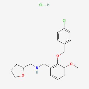 molecular formula C20H25Cl2NO3 B4809280 N-[[2-[(4-chlorophenyl)methoxy]-3-methoxyphenyl]methyl]-1-(oxolan-2-yl)methanamine;hydrochloride 