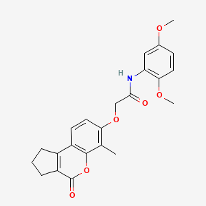 molecular formula C23H23NO6 B4809461 N-(2,5-dimethoxyphenyl)-2-[(6-methyl-4-oxo-2,3-dihydro-1H-cyclopenta[c]chromen-7-yl)oxy]acetamide 