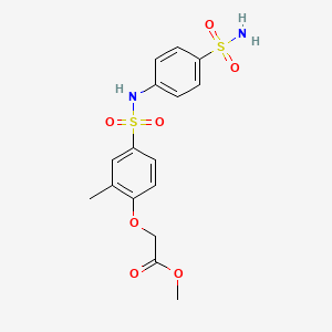 molecular formula C16H18N2O7S2 B4809602 Methyl 2-[2-methyl-4-[(4-sulfamoylphenyl)sulfamoyl]phenoxy]acetate 