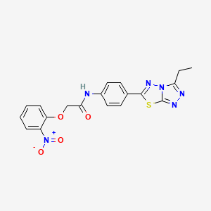 molecular formula C19H16N6O4S B4809612 N-[4-(3-ethyl[1,2,4]triazolo[3,4-b][1,3,4]thiadiazol-6-yl)phenyl]-2-(2-nitrophenoxy)acetamide 