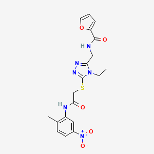 molecular formula C19H20N6O5S B4809988 N-[[4-ethyl-5-[2-(2-methyl-5-nitroanilino)-2-oxoethyl]sulfanyl-1,2,4-triazol-3-yl]methyl]furan-2-carboxamide 