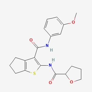 molecular formula C20H22N2O4S B4810045 N-{3-[(3-methoxyphenyl)carbamoyl]-5,6-dihydro-4H-cyclopenta[b]thiophen-2-yl}tetrahydrofuran-2-carboxamide 