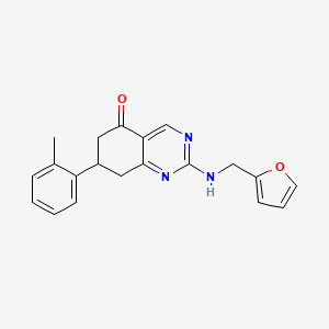 molecular formula C20H19N3O2 B4810101 2-{[(FURAN-2-YL)METHYL]AMINO}-7-(2-METHYLPHENYL)-5,6,7,8-TETRAHYDROQUINAZOLIN-5-ONE 