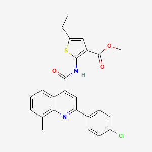 molecular formula C25H21ClN2O3S B4810465 methyl 2-({[2-(4-chlorophenyl)-8-methyl-4-quinolinyl]carbonyl}amino)-5-ethyl-3-thiophenecarboxylate 