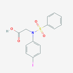 molecular formula C14H12INO4S B481225 N-(4-iodophenyl)-N-(phenylsulfonyl)glycine CAS No. 667878-09-3