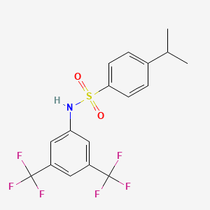 molecular formula C17H15F6NO2S B4813495 N-[3,5-bis(trifluoromethyl)phenyl]-4-isopropylbenzenesulfonamide 