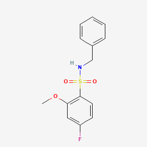 molecular formula C14H14FNO3S B4813736 N-benzyl-4-fluoro-2-methoxybenzenesulfonamide 