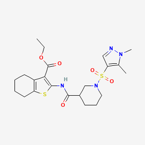 molecular formula C22H30N4O5S2 B4813843 ETHYL 2-[({1-[(1,5-DIMETHYL-1H-PYRAZOL-4-YL)SULFONYL]-3-PIPERIDYL}CARBONYL)AMINO]-4,5,6,7-TETRAHYDRO-1-BENZOTHIOPHENE-3-CARBOXYLATE 