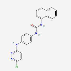 molecular formula C21H16ClN5O B4813887 N-{4-[(6-chloro-3-pyridazinyl)amino]phenyl}-N'-1-naphthylurea 