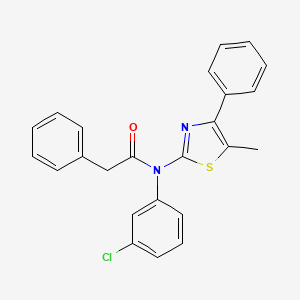 molecular formula C24H19ClN2OS B4813922 N-(3-chlorophenyl)-N-(5-methyl-4-phenyl-1,3-thiazol-2-yl)-2-phenylacetamide 