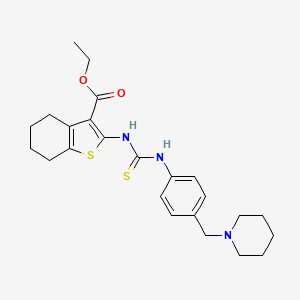 molecular formula C24H31N3O2S2 B4814034 ethyl 2-[({[4-(1-piperidinylmethyl)phenyl]amino}carbonothioyl)amino]-4,5,6,7-tetrahydro-1-benzothiophene-3-carboxylate 