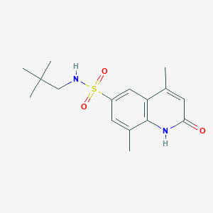 molecular formula C16H22N2O3S B4814936 N-(2,2-dimethylpropyl)-4,8-dimethyl-2-oxo-1,2-dihydro-6-quinolinesulfonamide 