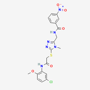 molecular formula C20H19ClN6O5S B4814951 N-{[5-({2-[(5-chloro-2-methoxyphenyl)amino]-2-oxoethyl}thio)-4-methyl-4H-1,2,4-triazol-3-yl]methyl}-3-nitrobenzamide 