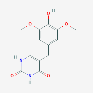 molecular formula C13H14N2O5 B048150 5-(4-Hydroxy-3,5-dimethoxybenzyl)pyrimidine-2,4-diol CAS No. 21253-60-1
