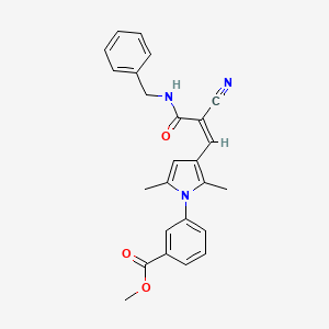 molecular formula C25H23N3O3 B4815160 methyl 3-{3-[(1Z)-3-(benzylamino)-2-cyano-3-oxoprop-1-en-1-yl]-2,5-dimethyl-1H-pyrrol-1-yl}benzoate 