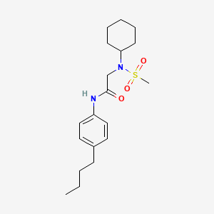 molecular formula C19H30N2O3S B4815194 N-(4-butylphenyl)-2-[cyclohexyl(methylsulfonyl)amino]acetamide 