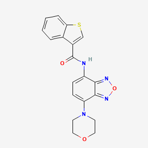 molecular formula C19H16N4O3S B4815221 N-[7-(morpholin-4-yl)-2,1,3-benzoxadiazol-4-yl]-1-benzothiophene-3-carboxamide 