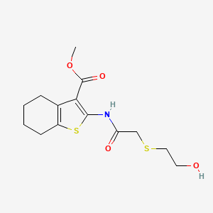 molecular formula C14H19NO4S2 B4815316 methyl 2-({[(2-hydroxyethyl)thio]acetyl}amino)-4,5,6,7-tetrahydro-1-benzothiophene-3-carboxylate 