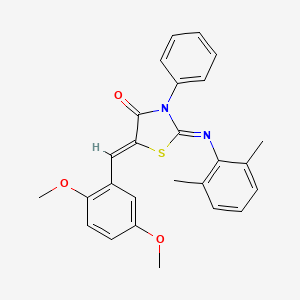 molecular formula C26H24N2O3S B4815405 (2Z,5Z)-5-[(2,5-DIMETHOXYPHENYL)METHYLIDENE]-2-[(2,6-DIMETHYLPHENYL)IMINO]-3-PHENYL-1,3-THIAZOLIDIN-4-ONE 