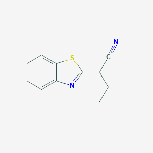 molecular formula C12H12N2S B048156 2-(1,3-Benzothiazol-2-YL)-3-methylbutanenitrile CAS No. 115616-07-4
