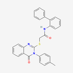molecular formula C29H23N3O2S B4815612 N-[1,1'-Biphenyl]-2-YL-2-{[3-(4-methylphenyl)-4-oxo-3,4-dihydro-2-quinazolinyl]sulfanyl}acetamide CAS No. 477332-90-4