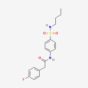 molecular formula C18H21FN2O3S B4815632 N-[4-(butylsulfamoyl)phenyl]-2-(4-fluorophenyl)acetamide 
