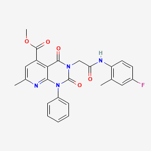 molecular formula C25H21FN4O5 B4815643 METHYL 3-{[(4-FLUORO-2-METHYLPHENYL)CARBAMOYL]METHYL}-7-METHYL-2,4-DIOXO-1-PHENYL-1H,2H,3H,4H-PYRIDO[2,3-D]PYRIMIDINE-5-CARBOXYLATE 