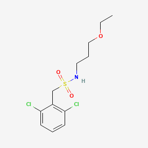 molecular formula C12H17Cl2NO3S B4815874 1-(2,6-dichlorophenyl)-N-(3-ethoxypropyl)methanesulfonamide 