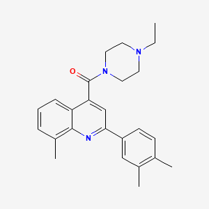 molecular formula C25H29N3O B4815977 2-(3,4-DIMETHYLPHENYL)-4-(4-ETHYLPIPERAZINE-1-CARBONYL)-8-METHYLQUINOLINE 
