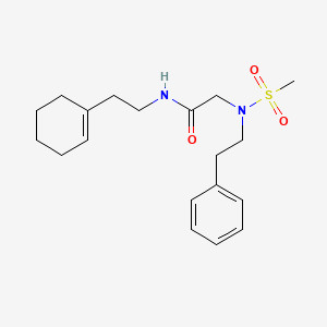 molecular formula C19H28N2O3S B4816342 N-[2-(cyclohexen-1-yl)ethyl]-2-[methylsulfonyl(2-phenylethyl)amino]acetamide 