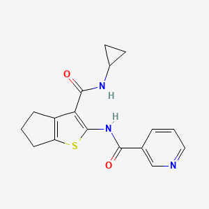 molecular formula C17H17N3O2S B4816688 N-[3-(CYCLOPROPYLCARBAMOYL)-4H,5H,6H-CYCLOPENTA[B]THIOPHEN-2-YL]PYRIDINE-3-CARBOXAMIDE 
