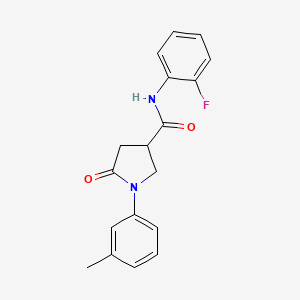 molecular formula C18H17FN2O2 B4816847 N-(2-fluorophenyl)-1-(3-methylphenyl)-5-oxopyrrolidine-3-carboxamide 